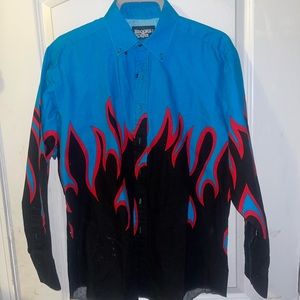 Vintage flame button up LARGE